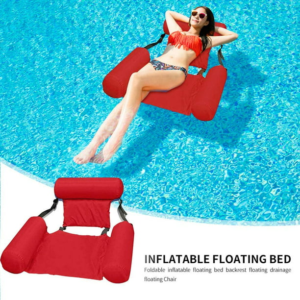 Foldable Inflatable Swimming Floating Chair Pool Seats Water Bed Lounge Chairs